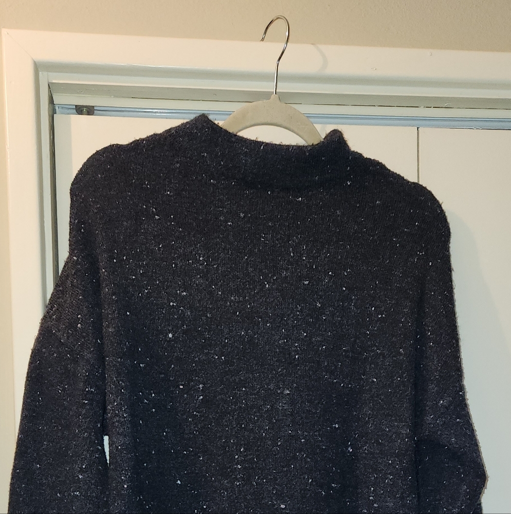 LOFT Navy Heathered Turtleneck Sweater - Picture 1 of 3